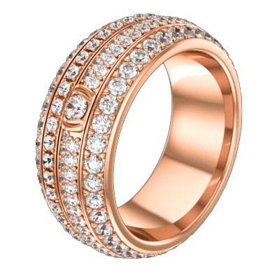 Possession戒指，18K玫瑰金，镶饰234颗圆形美钻