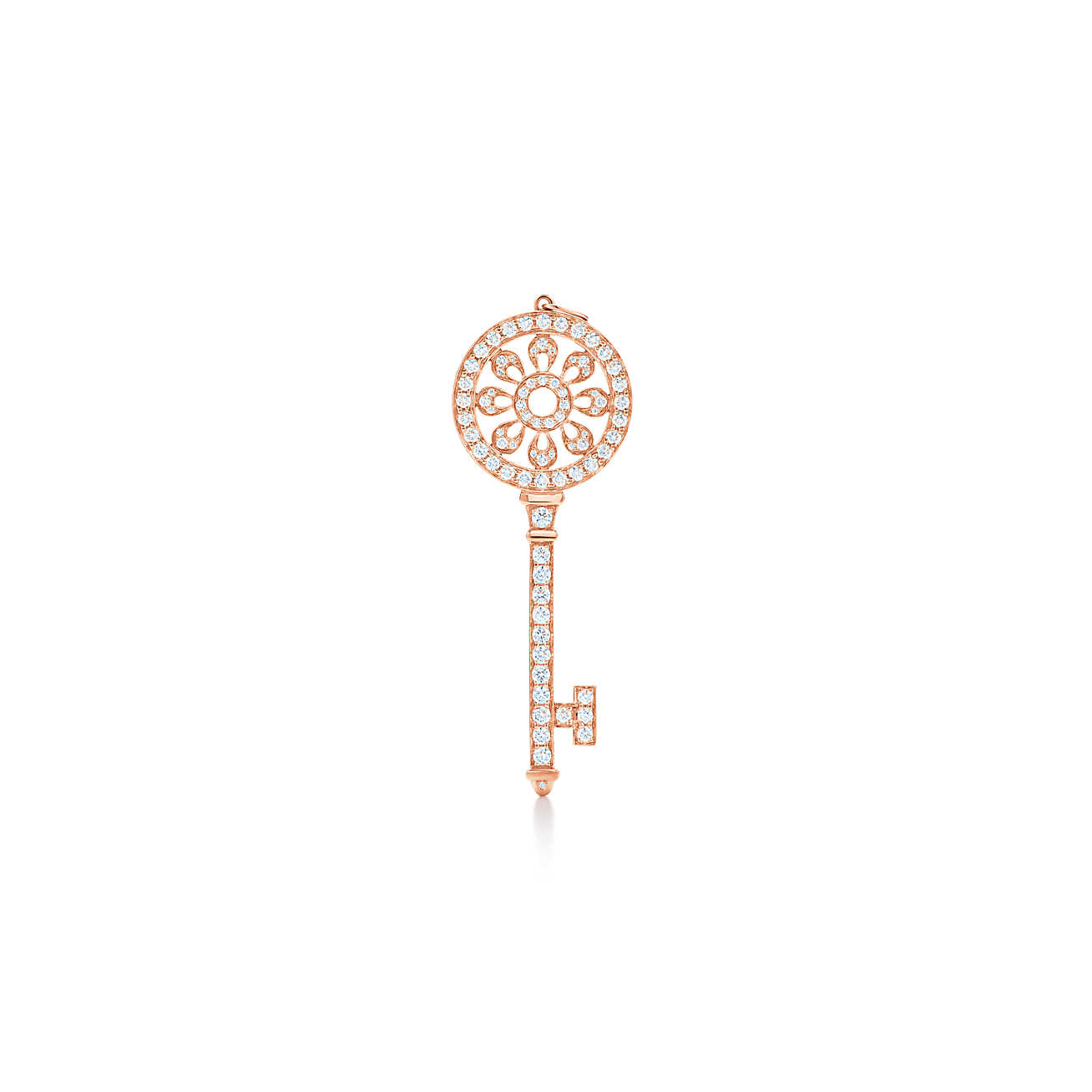 Tiffany Keys 18k 玫瑰金镶钻花瓣形钥匙