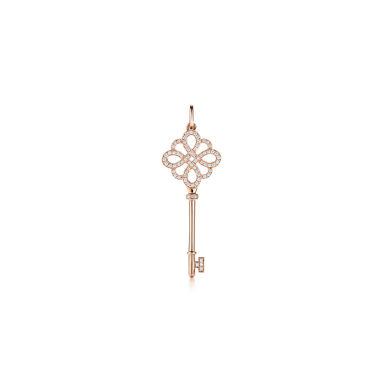 Tiffany Keys 18K 玫瑰金镶钻蝴蝶结形钥匙