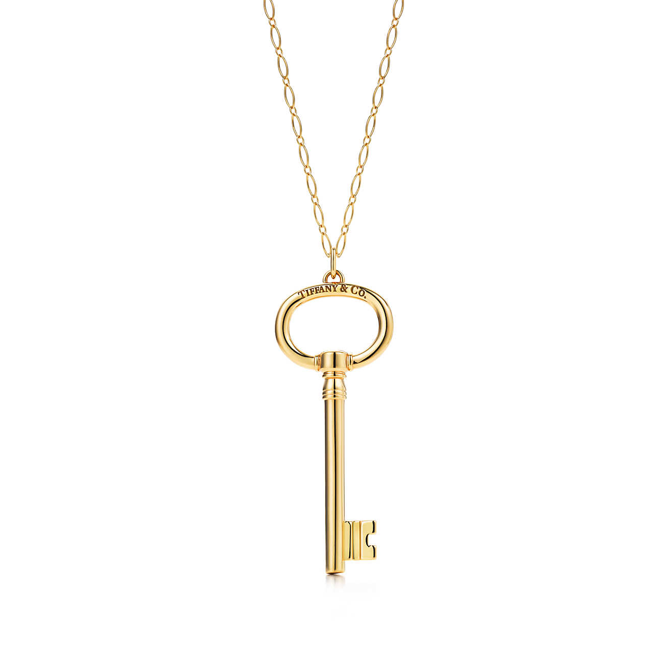 Tiffany Keys 18K 金椭圆形钥匙吊坠