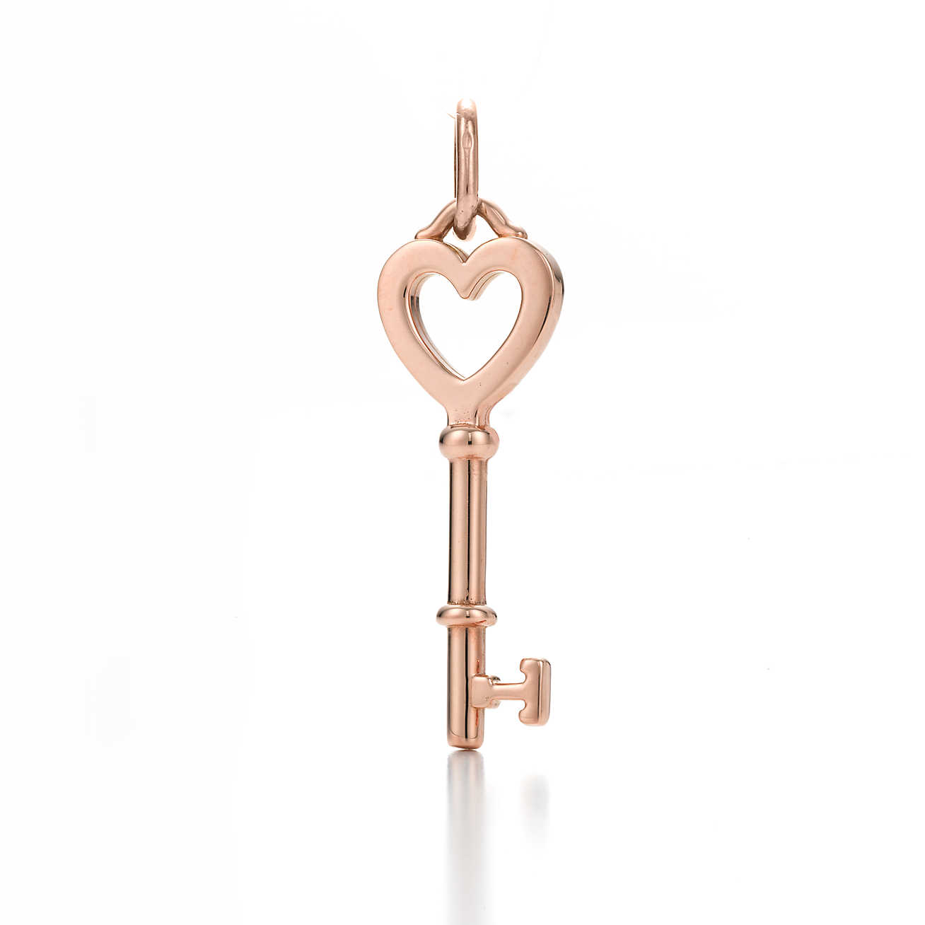 Tiffany Keys 18k 玫瑰金心形钥匙吊饰