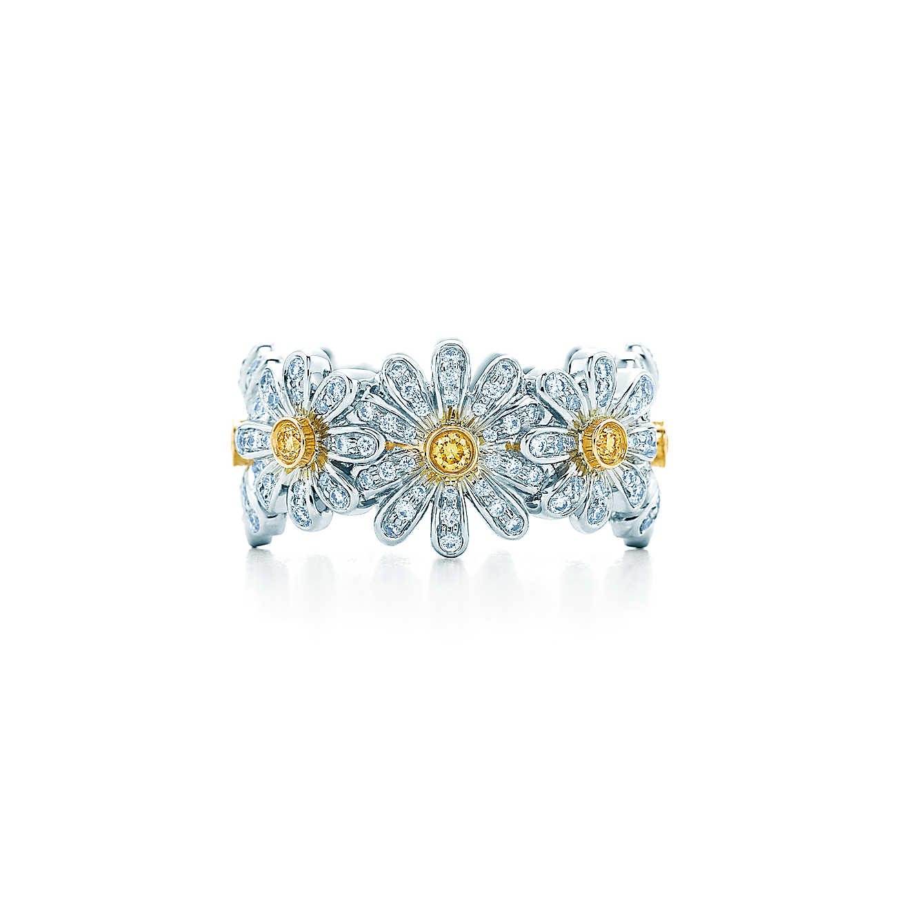 Jean Schlumberger Daisy 18K 金镶黄色和白色钻石戒指
