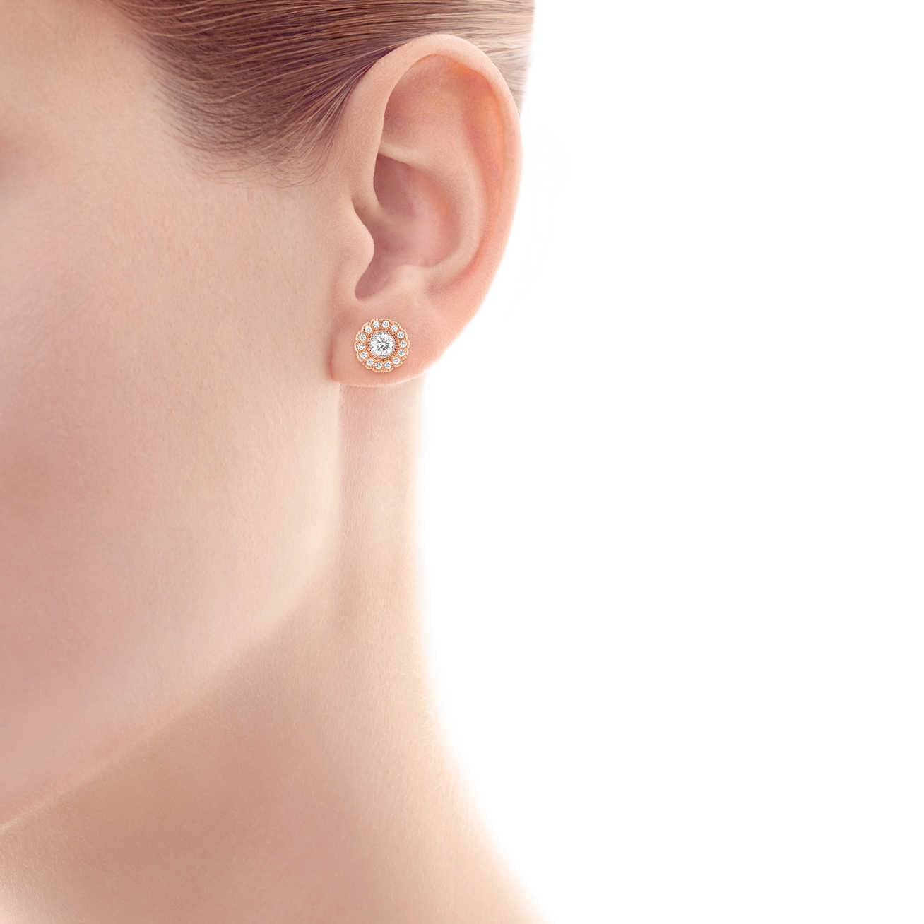 Tiffany Enchant® 铂金及18k 玫瑰金镶钻花式耳坠