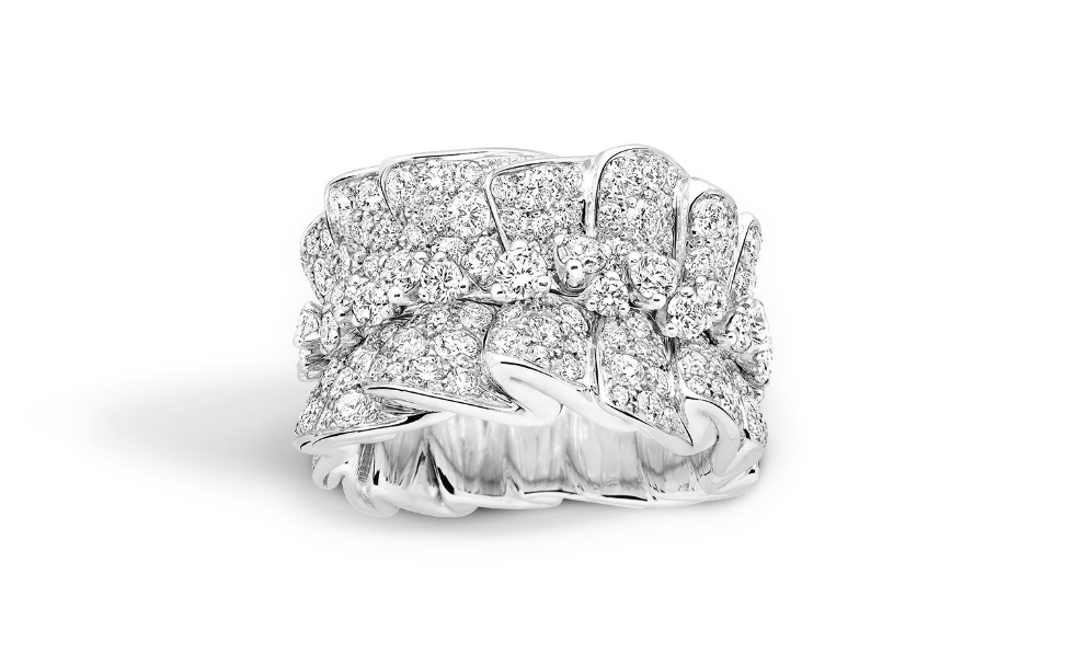 ARCHI DIOR“BAR EN COROLLE”戒指 750/1000白金和钻石