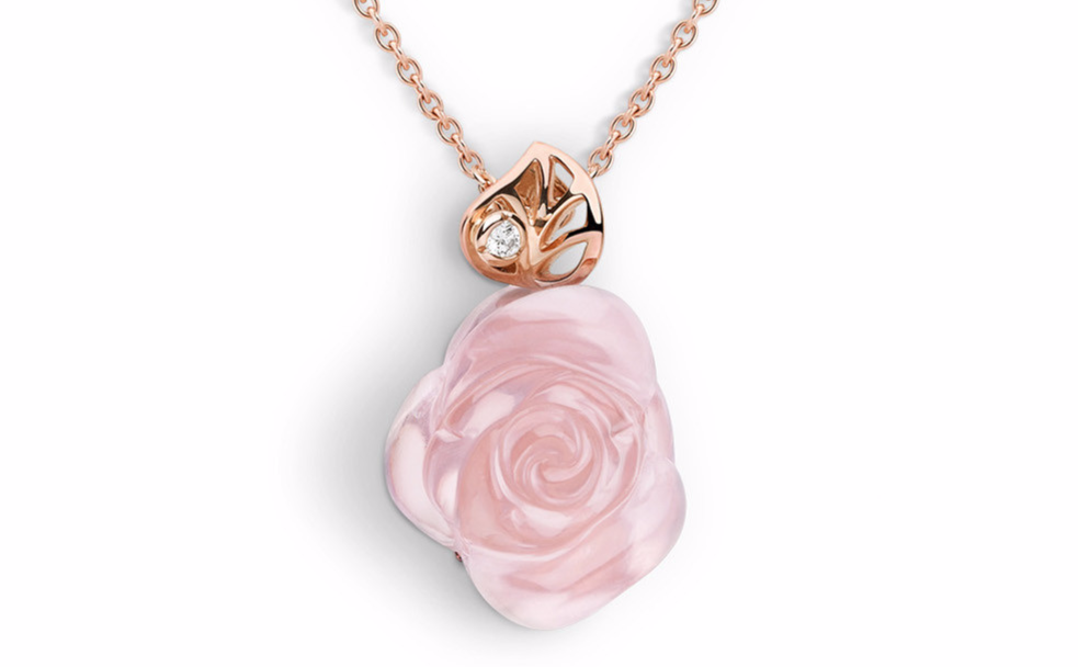 ROSE DIOR PRÉ CATELAN项链 750/1000玫瑰金和粉红色石英