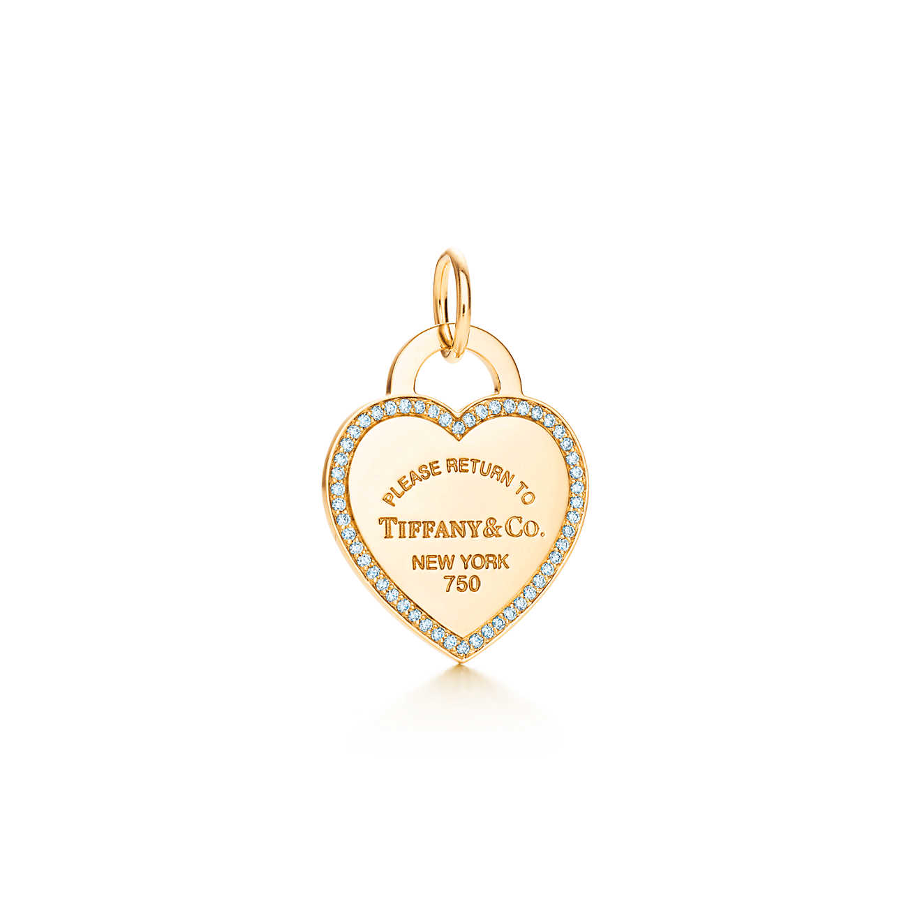 Return to Tiffany™ 系列 18K 金镶钻 Heart Tag 吊饰