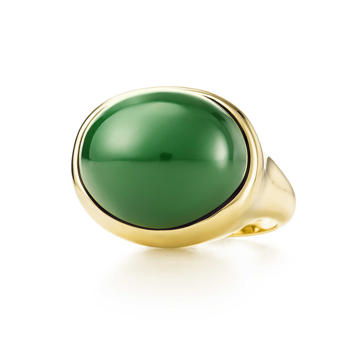 Elsa Peretti™ 18k 金镶绿玉凸面宝石戒指