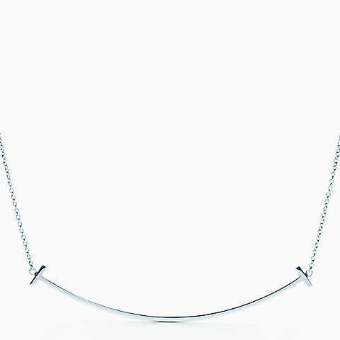 Tiffany T 18K白金微笑吊坠