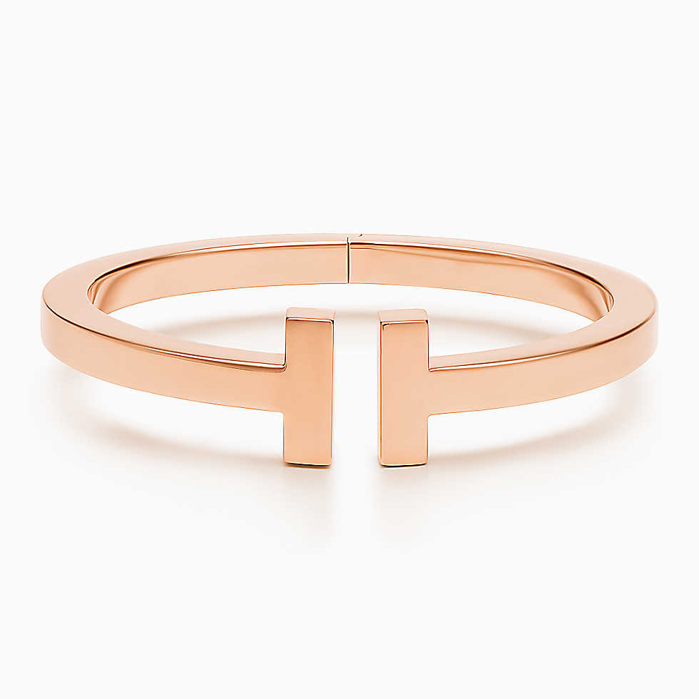 Tiffany T 18K 玫瑰金中号方形手镯