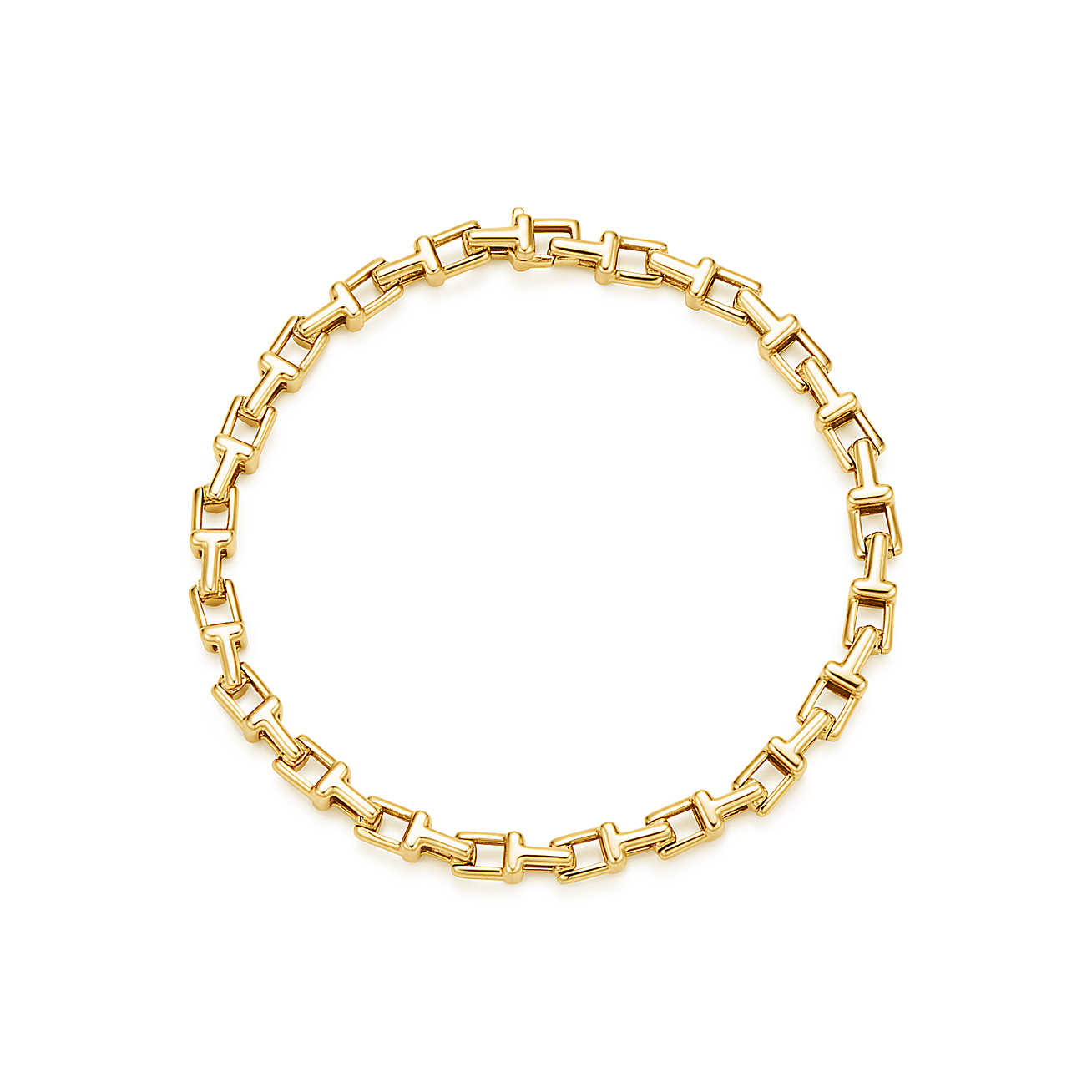 Tiffany T 18K 金中号窄式链结式手链