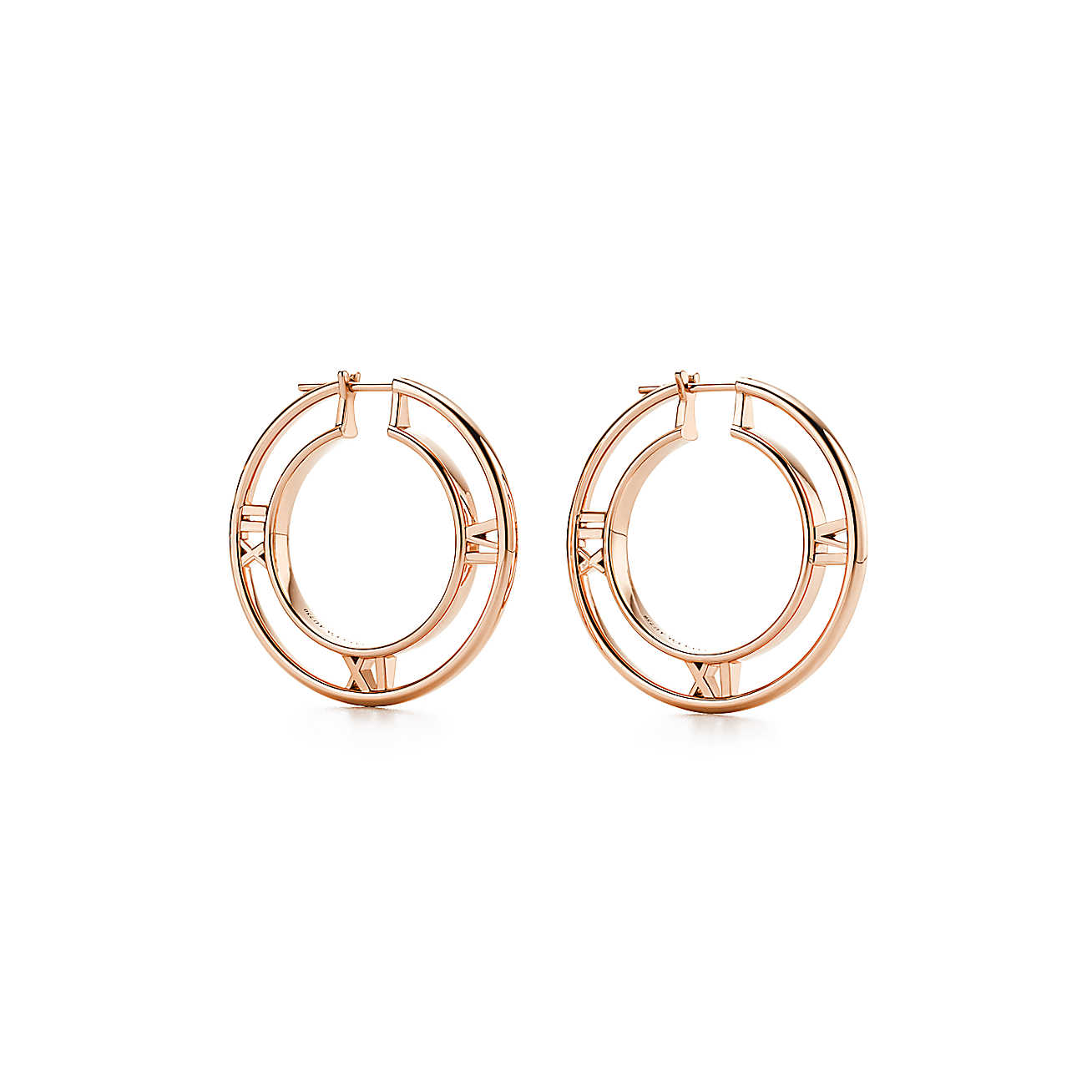 Atlas™ 系列18K 玫瑰金中号圈形耳环
