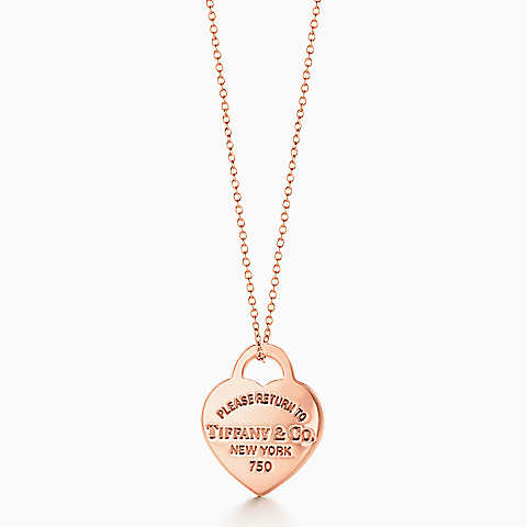 Return to Tiffany™系列18K玫瑰金小号Heart Tag吊坠
