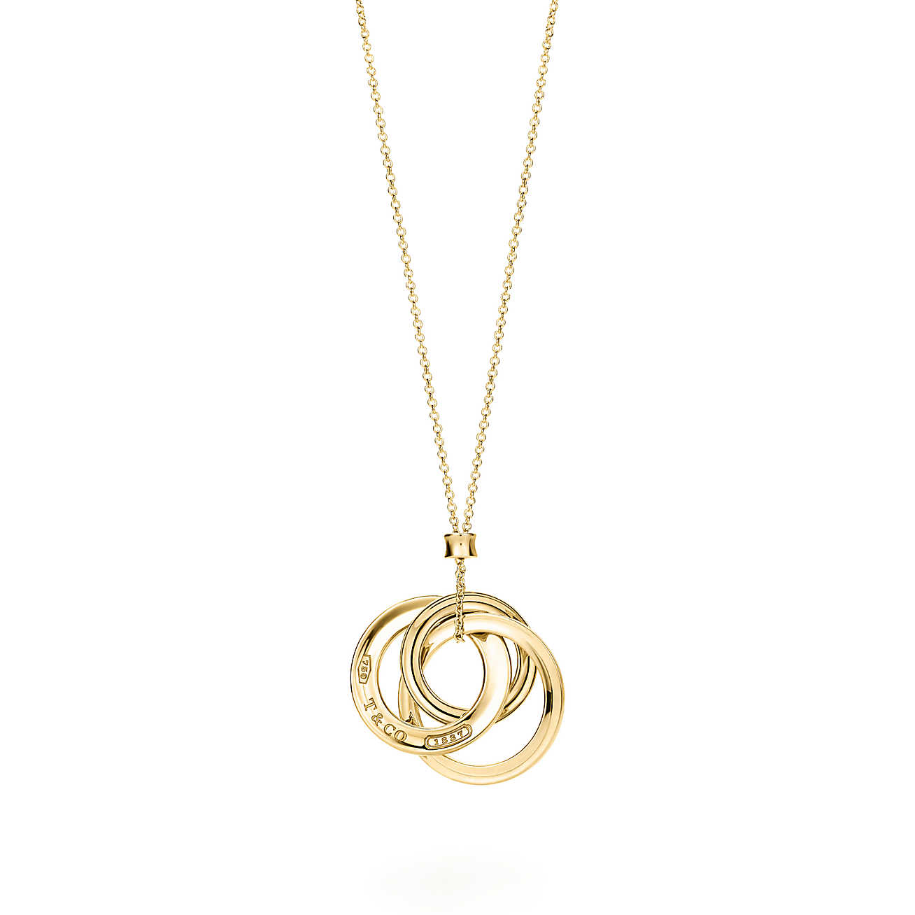 Tiffany 1837™ 系列小号18K 金扣环吊坠