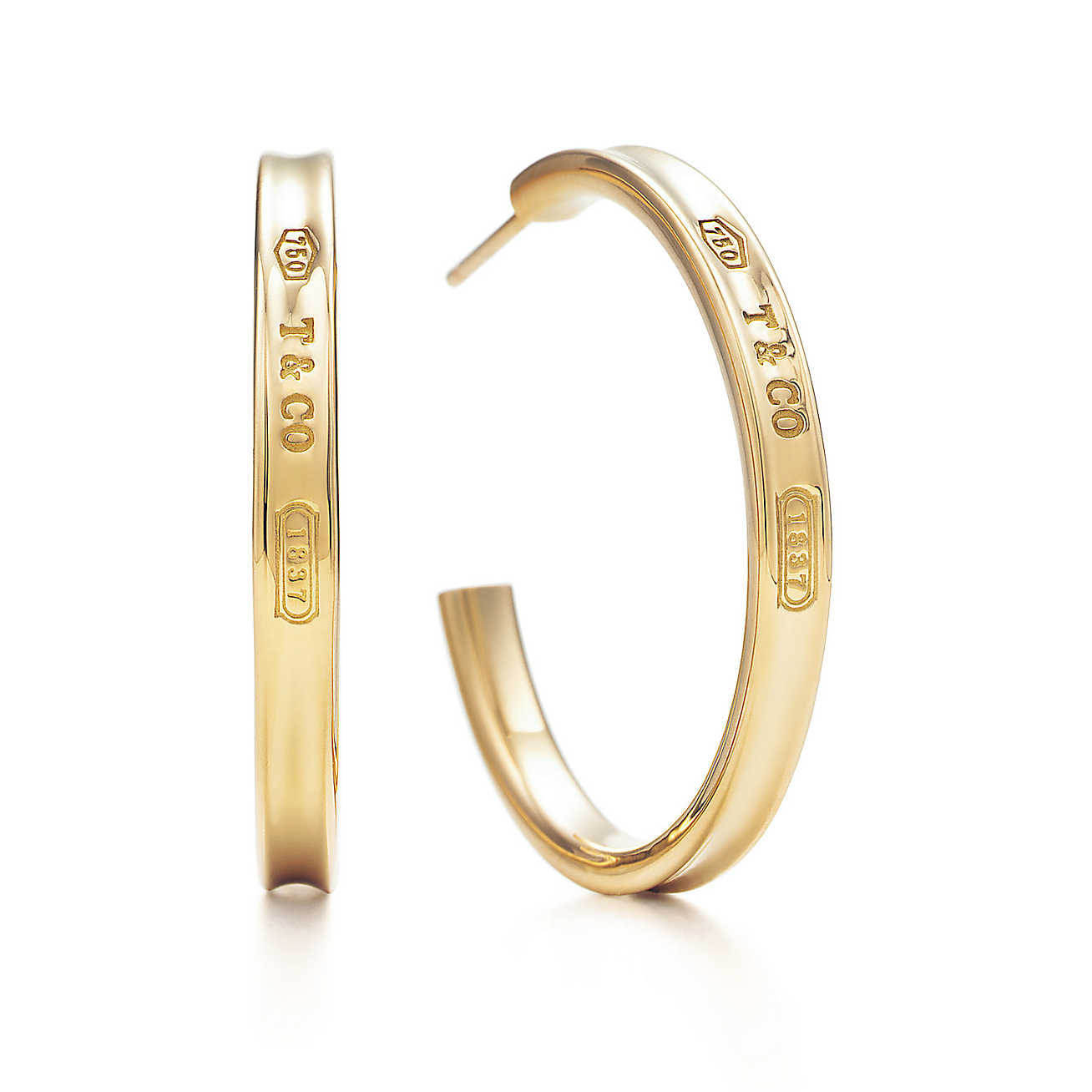 Tiffany 1837™ 中号18K 金圈形耳环