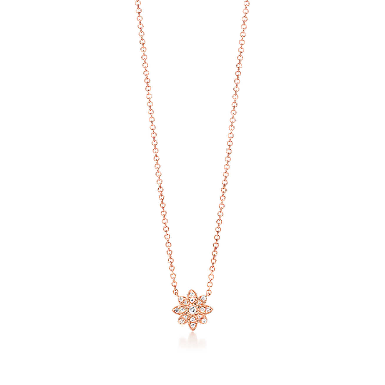 Tiffany Enchant® 18k 玫瑰金镶钻花式吊坠