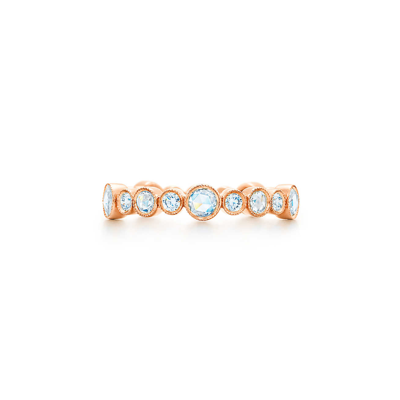 Tiffany Cobblestone 18K 玫瑰金镶钻戒指
