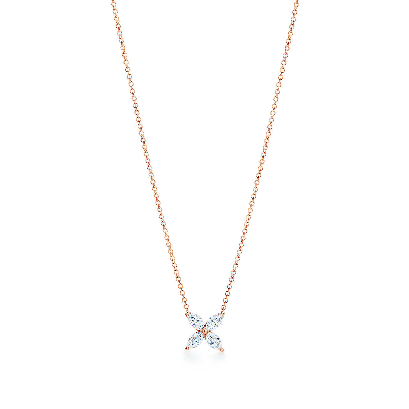 Tiffany Victoria™ 18k 玫瑰金镶钻中号吊坠