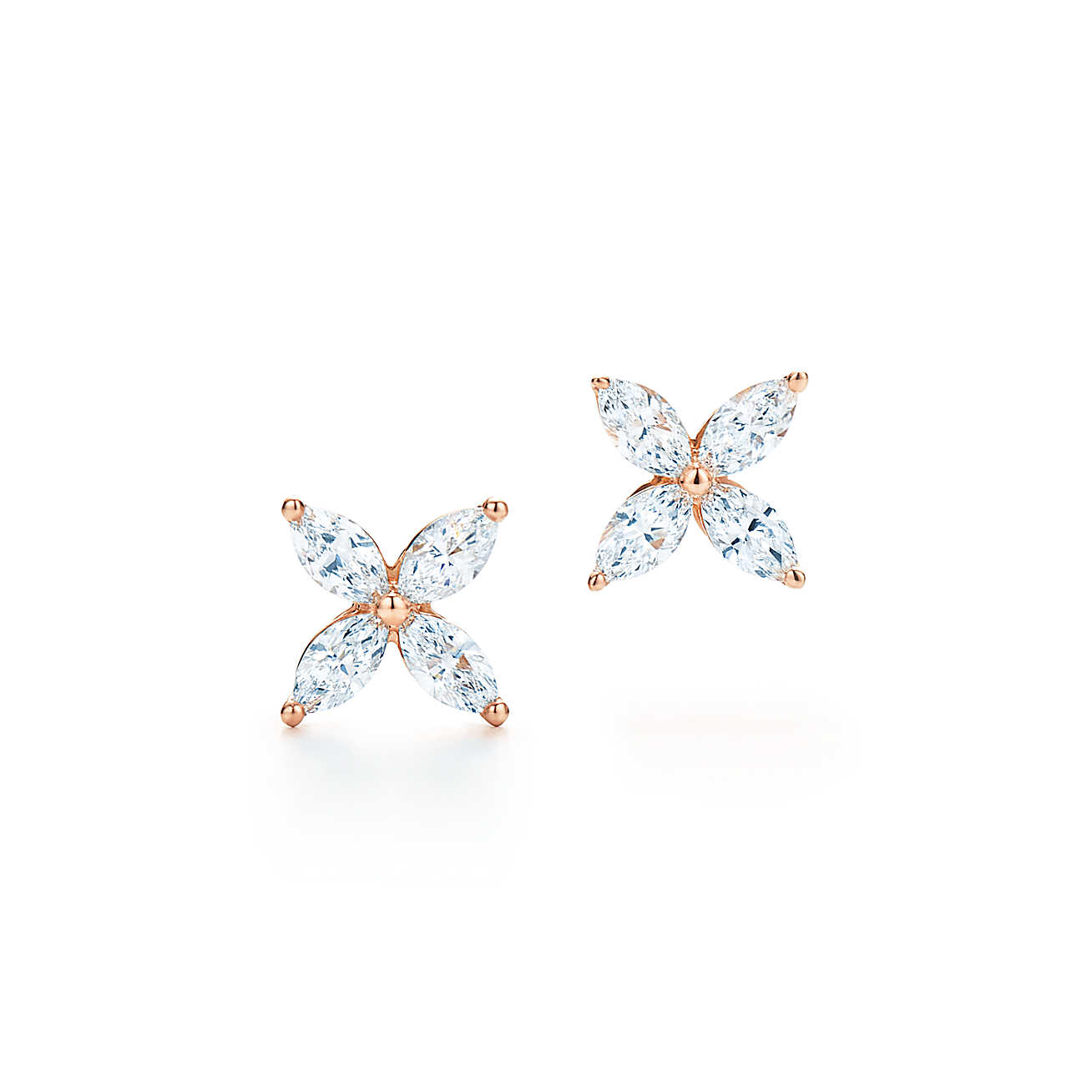 Tiffany Victoria™ 18K 玫瑰金镶钻中号耳环