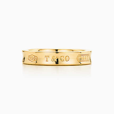 Tiffany 1837™ 系列 18K 黄金窄形戒指