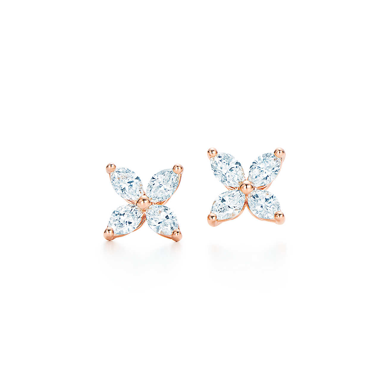 Tiffany Victoria™ 18K 玫瑰金镶钻小号耳环