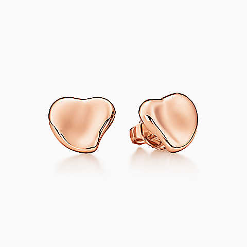 Elsa Peretti® Full Heart 18K 玫瑰金耳环，10 毫米宽