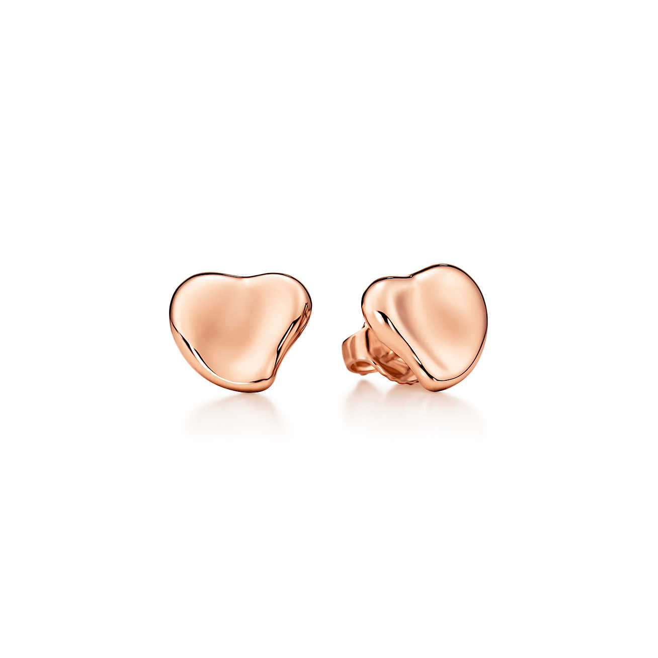 Elsa Peretti® Full Heart 18K 玫瑰金耳环，10 毫米宽