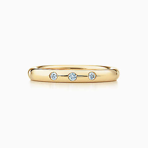 Elsa Peretti® 18K 金镶钻层叠戒指