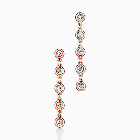 Elsa Peretti® Diamonds by the Yard™ 玫瑰金镶钻耳坠