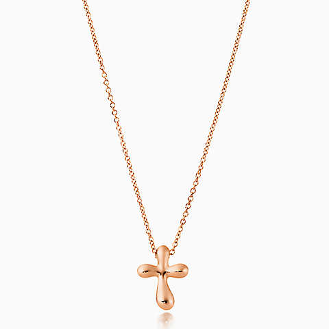 Elsa Peretti™ 18k 玫瑰金十字架吊坠，12 毫米宽