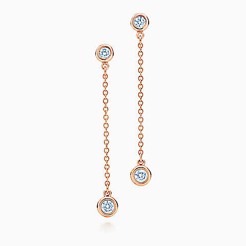 Elsa Peretti™ Diamonds by the Yard™ 18K 玫瑰金耳坠