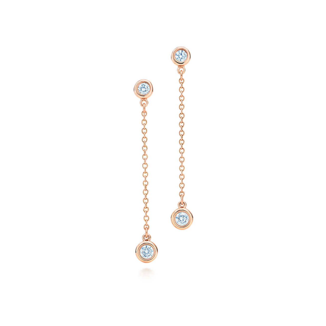 Elsa Peretti™ Diamonds by the Yard™ 18K 玫瑰金耳坠