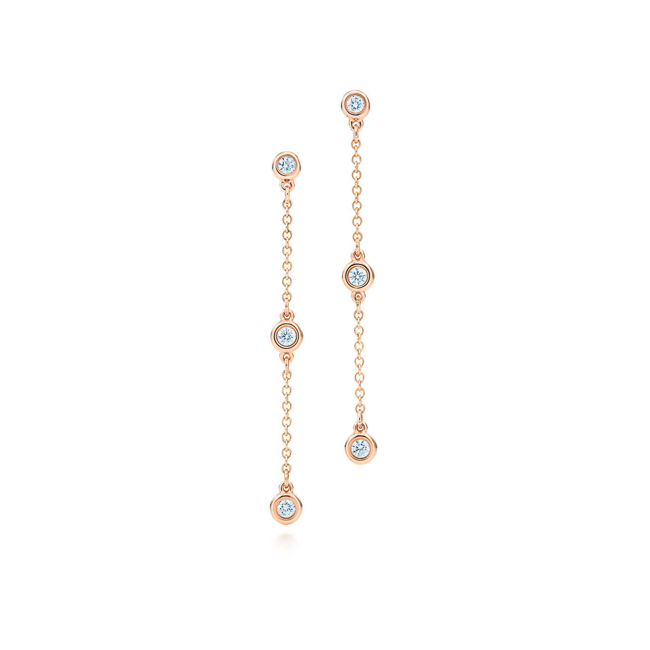 Elsa Peretti™ Diamonds by the Yard™ 18K 玫瑰金耳坠