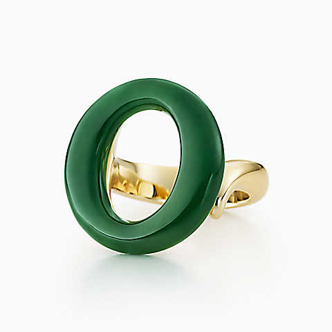 Elsa Peretti™ Sevillana 18k 金镶绿色翡翠戒指
