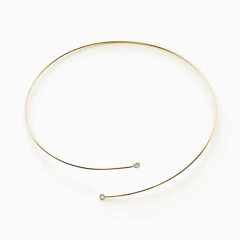 Elsa Peretti™ Diamond Hoop 18K 金镶钻项链