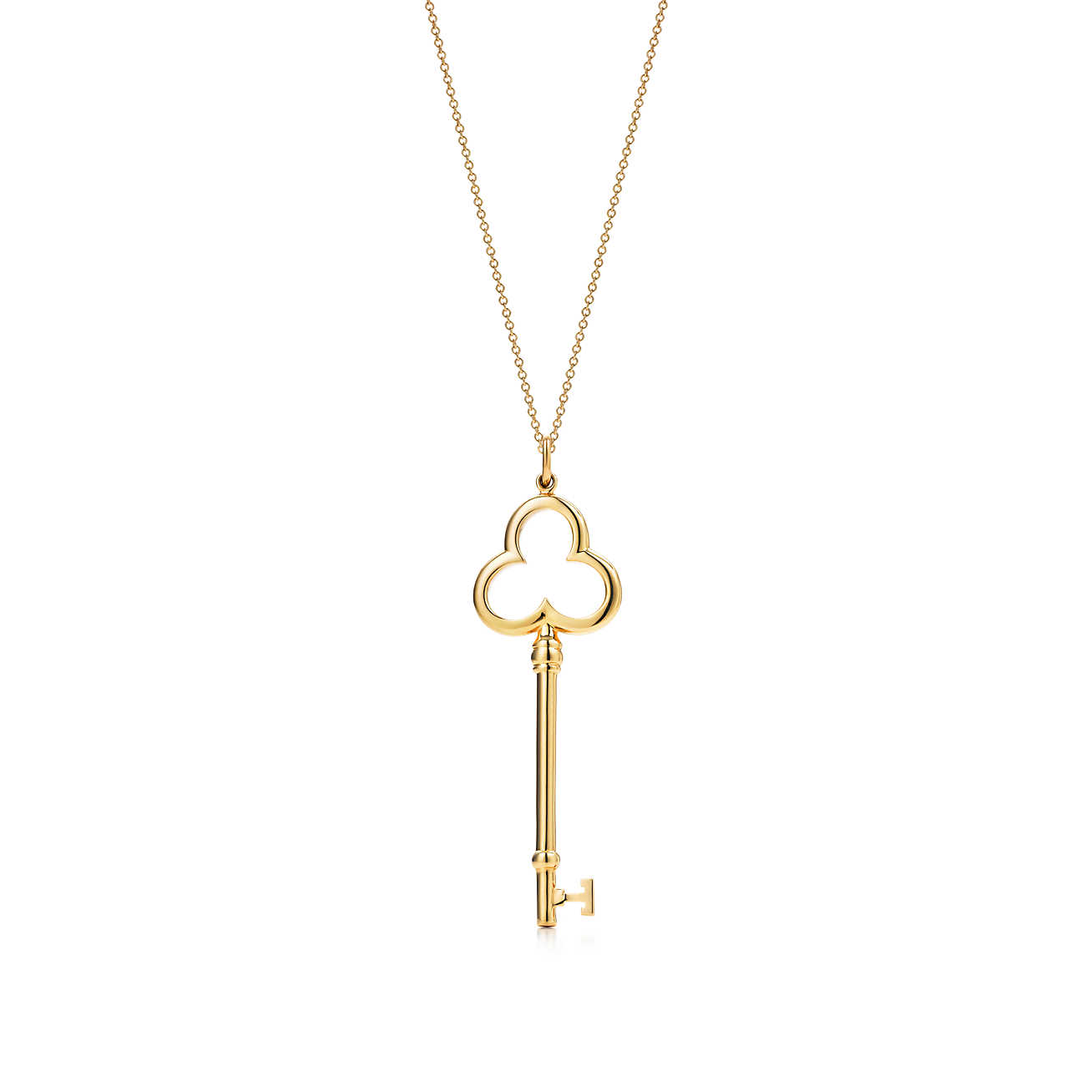 Tiffany Keys 18K 金三叶草钥匙吊坠