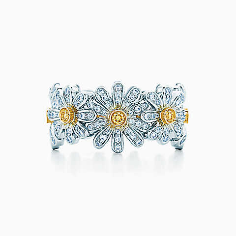 Jean Schlumberger Daisy 18K 金镶黄色和白色钻石戒指