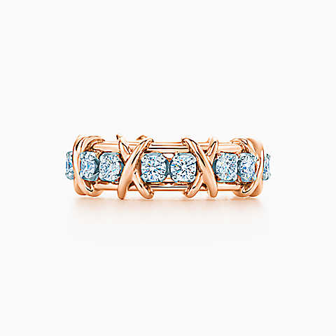 Jean Schlumberger Sixteen Stone 18K 玫瑰金和铂金镶钻戒