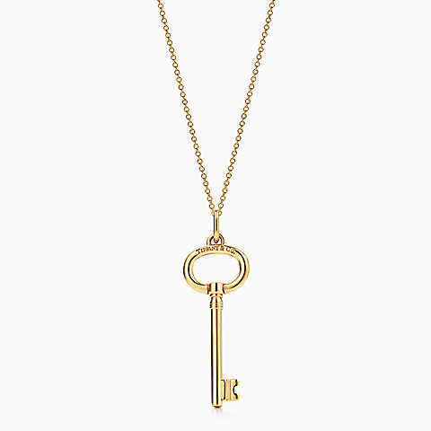Tiffany Keys 18K 金小号椭圆形钥匙吊坠