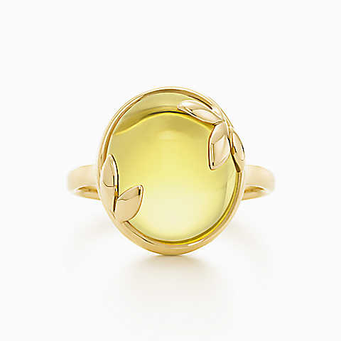 Paloma Picasso® 18K 金镶黄晶石橄榄叶戒指