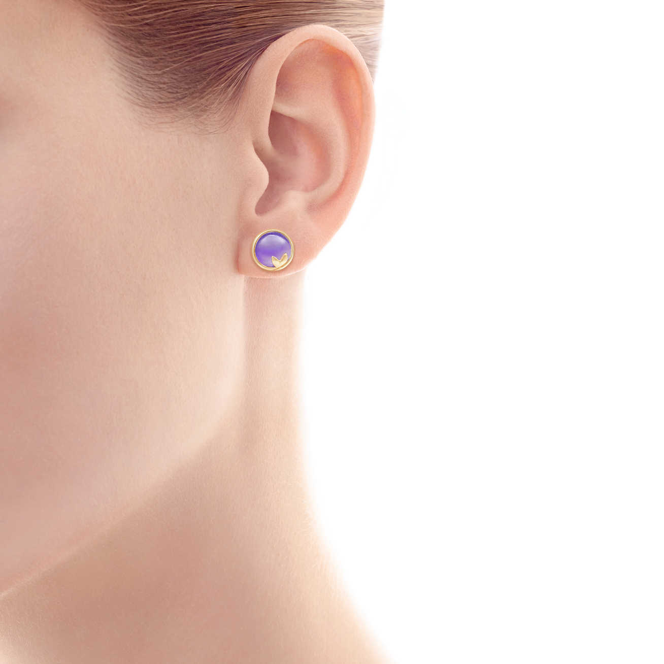 Paloma Picasso™ Olive Leaf 18K 金镶紫水晶耳环