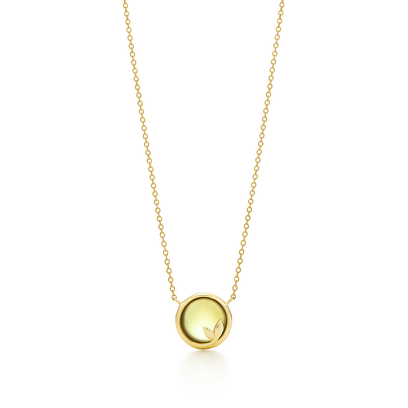 Paloma Picasso™ Olive Leaf 18K 金镶黄水晶吊坠