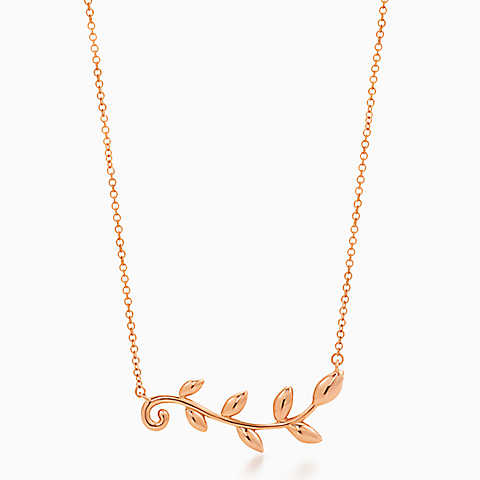 Paloma Picasso™ Olive Leaf 18K 玫瑰金蔓枝吊坠