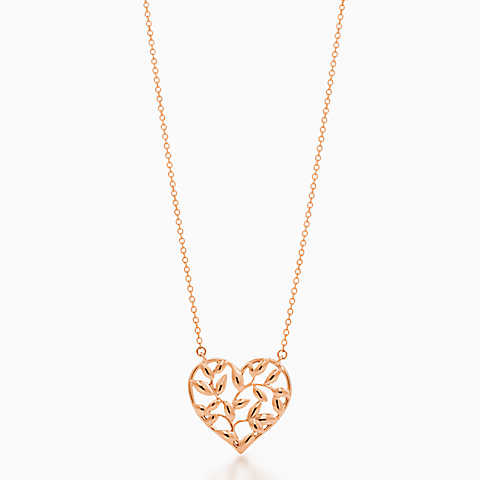 Paloma Picasso™ Olive Leaf 18K 玫瑰金心形吊坠