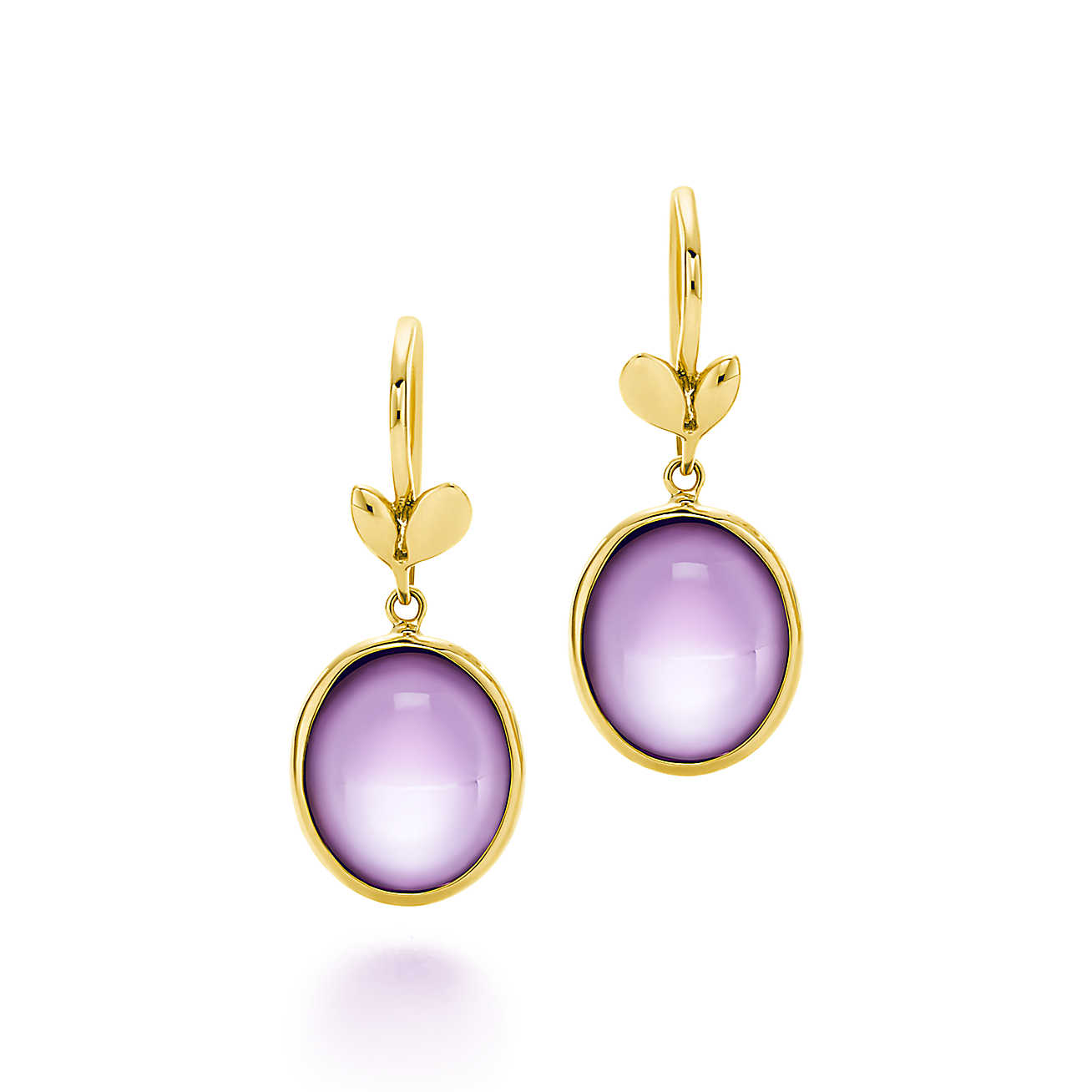 Paloma Picasso® 18K 金镶紫水晶橄榄叶耳坠