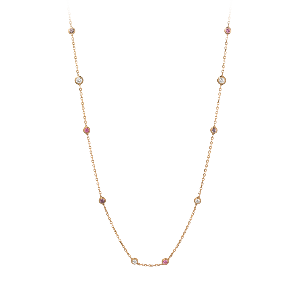 DIAMANTS LÉGERS DE CARTIER长项链，饰以彩色宝石