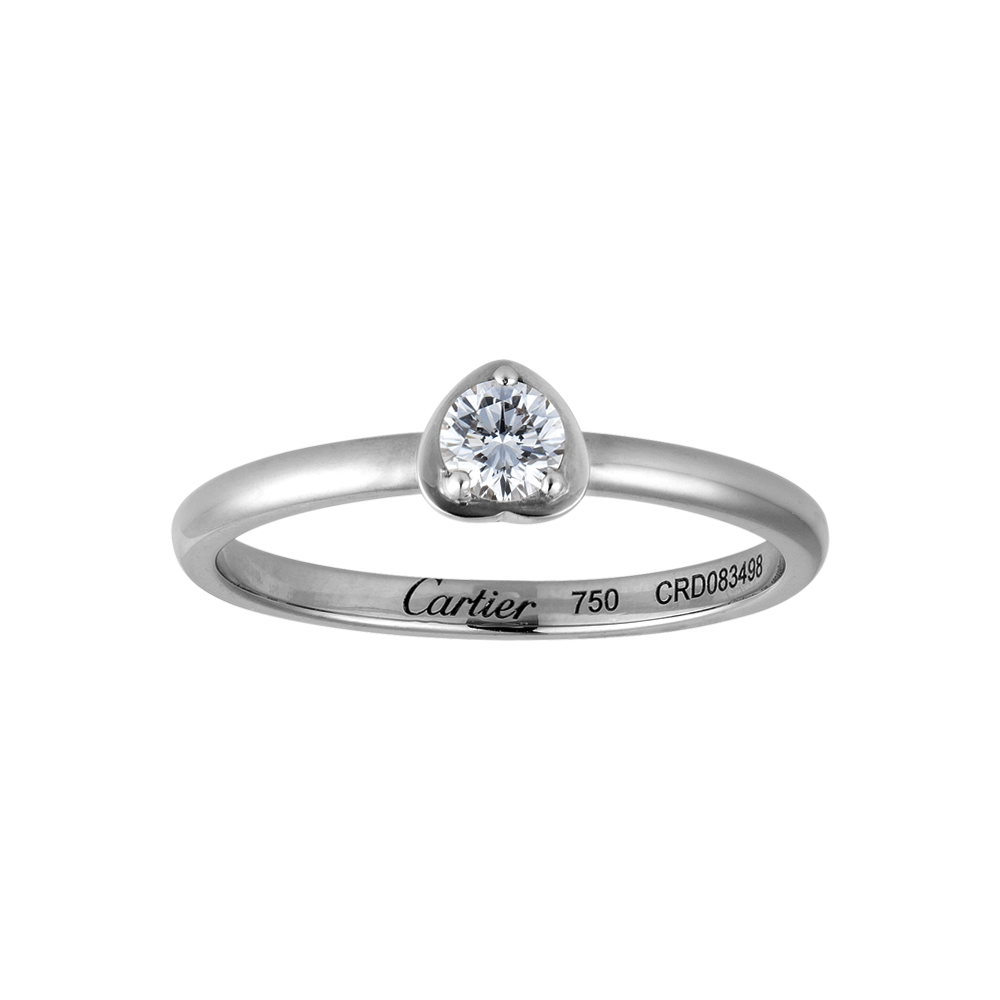 DIAMANTS LÉGERS DE CARTIER戒指，心形图案