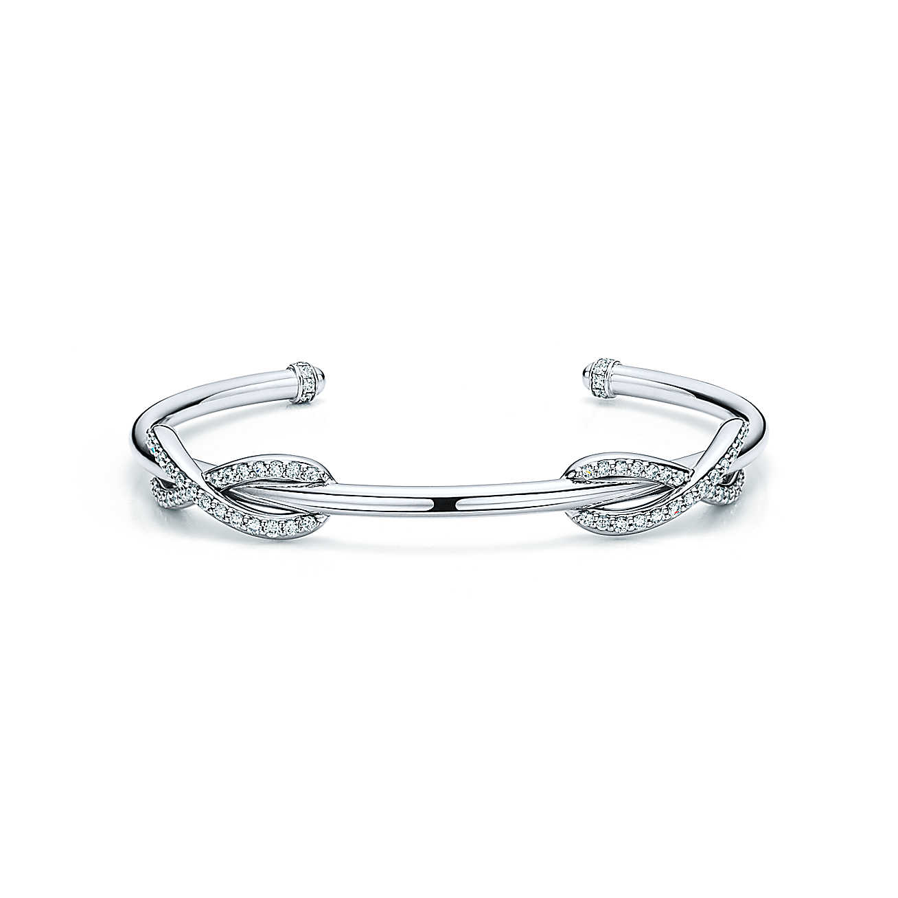 Tiffany Infinity系列18K白金中号双环手镯
