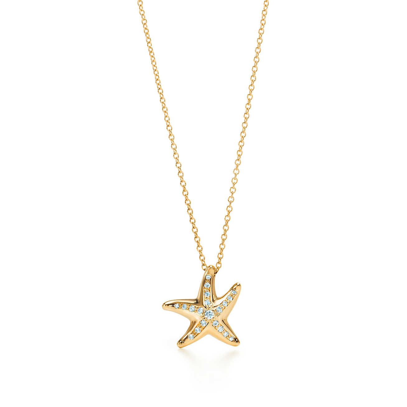 Elsa Peretti™ 18K金镶钻超微小号海星吊坠
