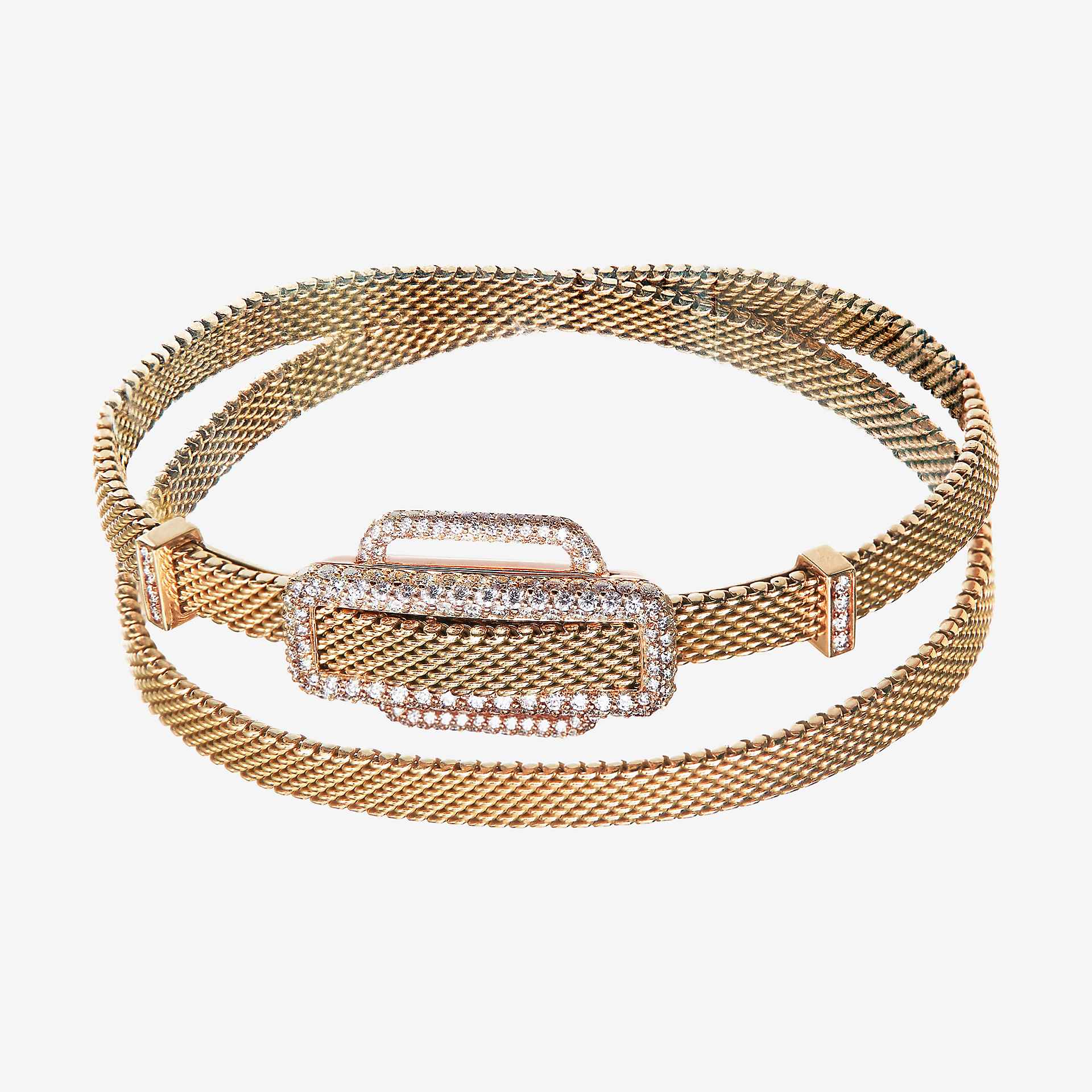 Attelage d'Or ribbon double tour bracelet